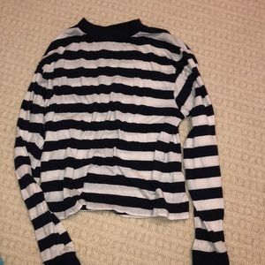 Long Sleeve Navy and White Striped